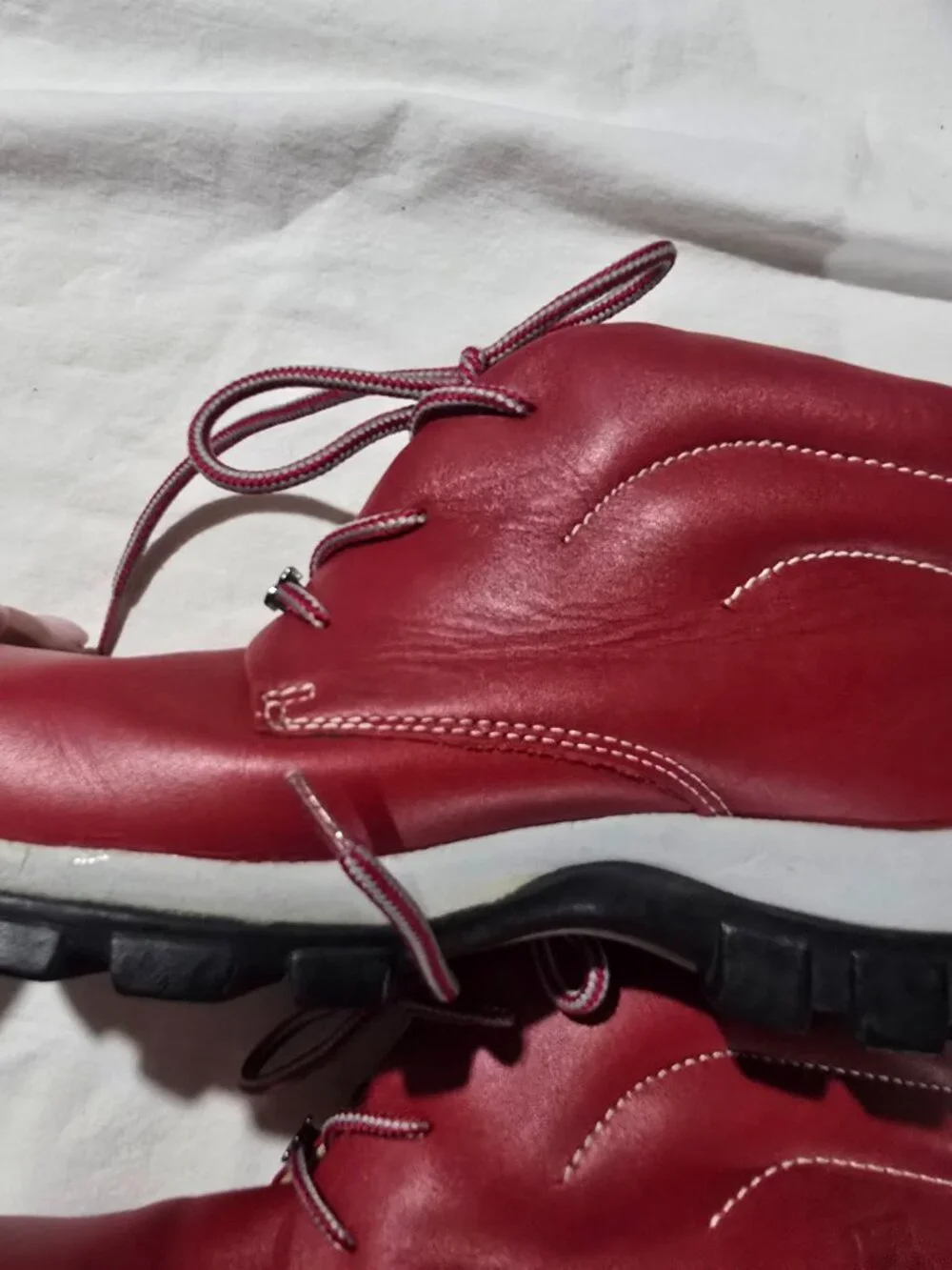 RARE VINTAGE Buffalino Lady B-Boots Red Leather Hiking Boots Size 9.5 GUC